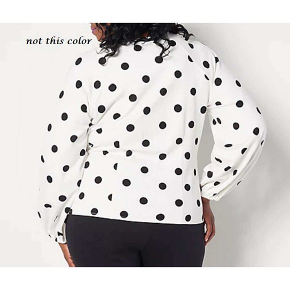 Girl With Curves Ponte Square Neck Blouse 2X (606) - Picture 3 of 8